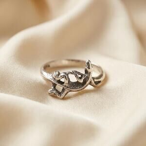 1990s Sterling Silver Lizard Ring